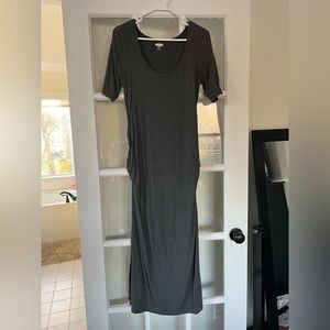 Dark grey maternity long sleeve dress